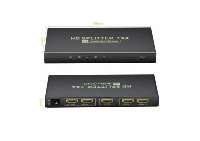 Xwave HDMI 2.0 Spliter 4Kx2K Active,1-in 4-out