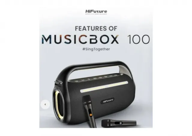 Zvučnici HiFuture MusicBox 100 70W bluetooth + 2 mikrofona, crni
